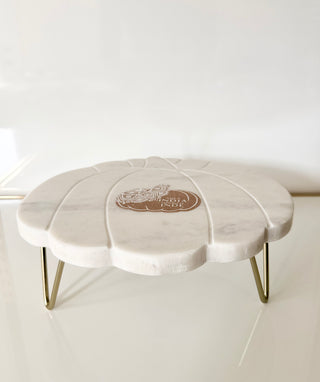 White Marble Pumpkin Pedestal Stand