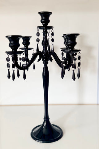 Midnight Elegance 5-Arm Crystal Candelabra