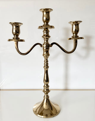 Regal Gold 3-Arm Candelabra