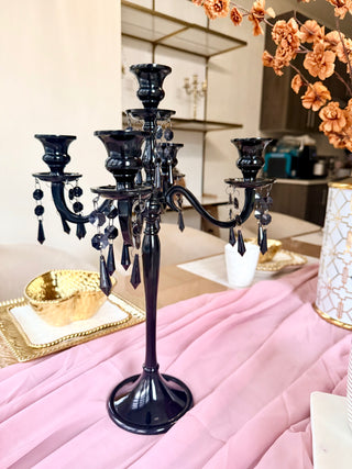 Midnight Elegance 5-Arm Crystal Candelabra