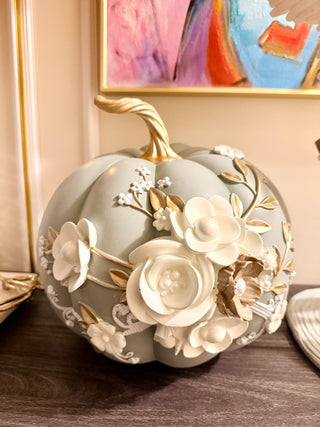 Sage Garden Floral Pumpkin Décor