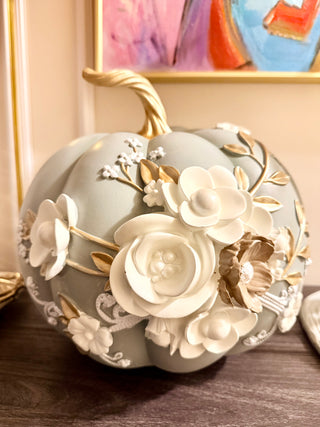 Sage Garden Floral Pumpkin Décor