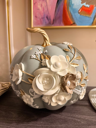 Sage Garden Floral Pumpkin Décor