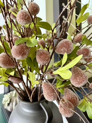 Artificial Crystal Ice Plastic Fig Branch ( High Quality) Pack Of 3