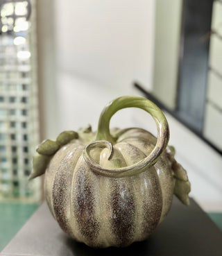 Pumpkin With Leaf Decor - Autumn Decor By Designed By The Boss