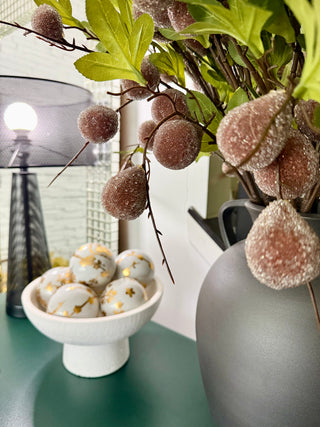 White & Gold Chinoiserie Ceramic Ball Decor Set (Pack Of 3)