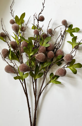 Artificial Crystal Ice Plastic Fig Branch ( High Quality) Pack Of 3