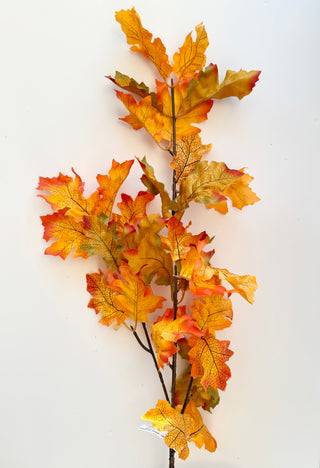 Artificial  Autumn Oak Branch  - Can be added to floral arrangements, wreaths and fall decorations