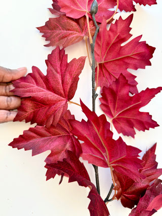 Artificial Maple Leaves Branches Stems Plants