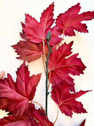Artificial Maple Leaves Branches Stems Plants