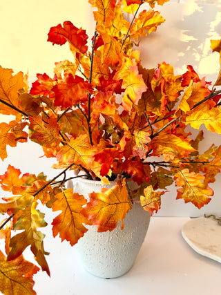 Artificial  Autumn Oak Branch  - Can be added to floral arrangements, wreaths and fall decorations