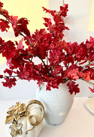 Artificial  Autumn Oak Branch  - Can be added to floral arrangements, wreaths and fall decorations