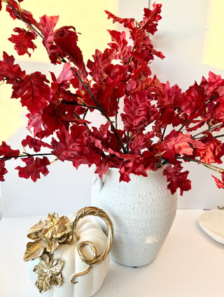 Artificial  Autumn Oak Branch  - Can be added to floral arrangements, wreaths and fall decorations