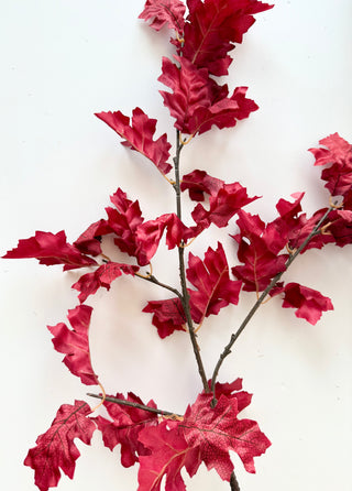 Artificial  Autumn Oak Branch  - Can be added to floral arrangements, wreaths and fall decorations