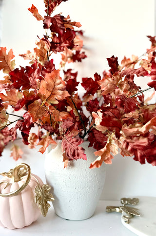 Nutmeg Brown Artificial Tall Oak Leaf Fall Branch By DesignedBy The Boss