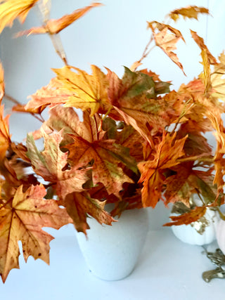 Artificial Maple Leaves Branches Stems ( Pack Of 3 Stems)