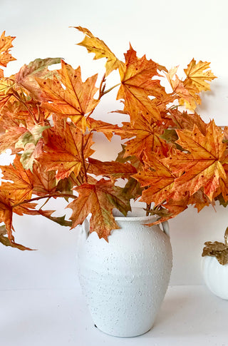 Artificial Maple Leaves Branches Stems ( Pack Of 3 Stems)