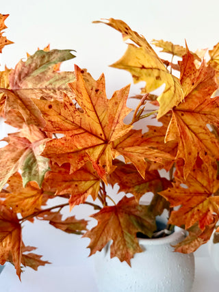 Artificial Maple Leaves Branches Stems ( Pack Of 3 Stems)