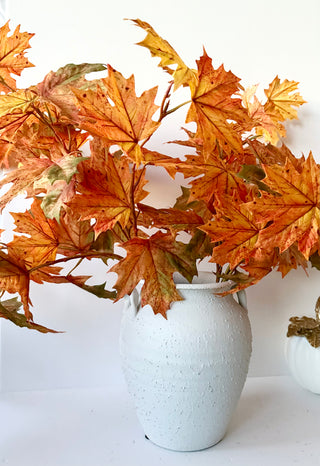 Artificial Maple Leaves Branches Stems ( Pack Of 3 Stems)
