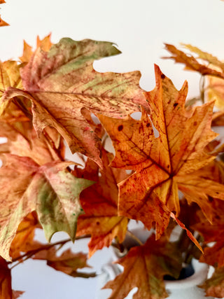 Artificial Maple Leaves Branches Stems ( Pack Of 3 Stems)