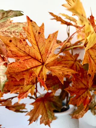 Artificial Maple Leaves Branches Stems ( Pack Of 3 Stems)
