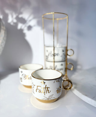 Set of 4 Coffee Mugs Inspired By Autumn Leaves