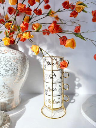 Set of 4 Coffee Mugs Inspired By Autumn Leaves