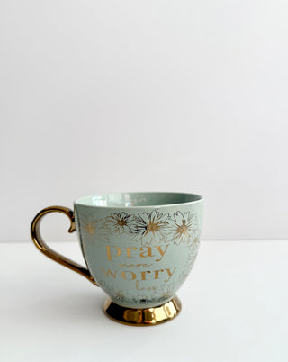 Large Cream & Gold Coffee Mug