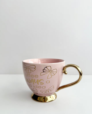 Large Cream & Gold Coffee Mug