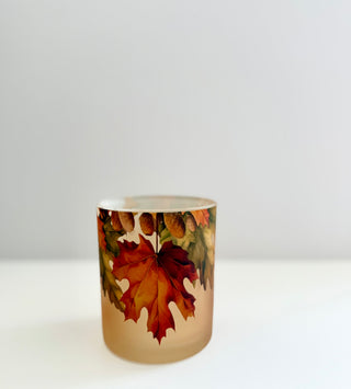 Autumn Leaves Glass Candle