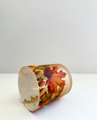 Autumn Leaves Glass Candle