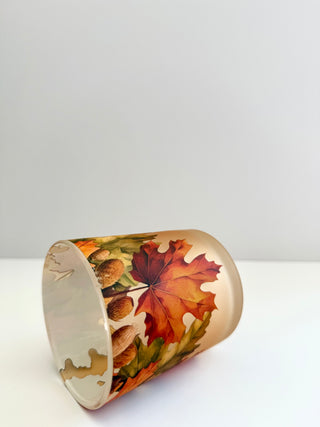 Autumn Leaves Glass Candle