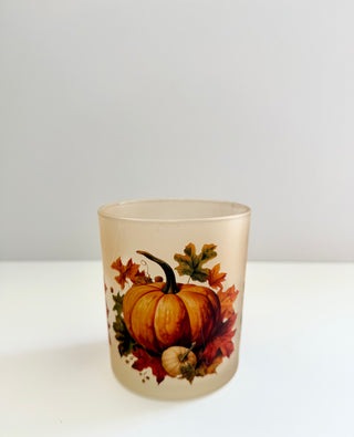 Autumn Leaves Glass Candle