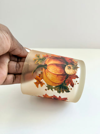 Autumn Leaves Glass Candle