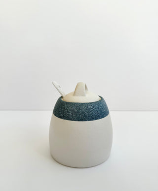 Hand-painted Stoneware Spice Jar With Spoon