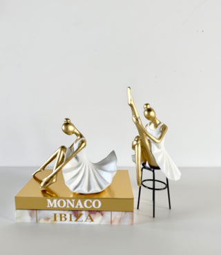 Exquisite Resin Ballerina Statues with Gold Accents, Artistic Sculpture -  @DesignedBy The Boss