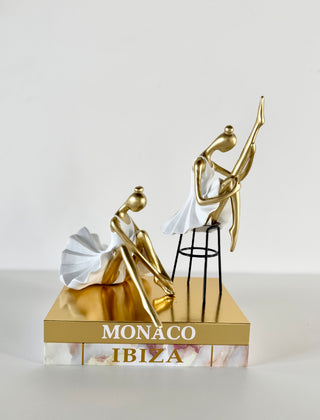 Exquisite Resin Ballerina Statues with Gold Accents, Artistic Sculpture -  @DesignedBy The Boss