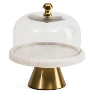 Glass Cloche on A Marble Base – Serving Dome