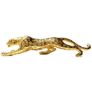 Abstract Golden Panther Sculpture Geometric Resin Leopard - DesignedBy The Boss