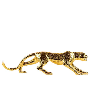 Abstract Golden Panther Sculpture Geometric Resin Leopard - DesignedBy The Boss