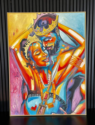African Black Art King and Queen Oil Painting - Wall Art Sexy Couples Posters High Quality Oil Painting - Hand Painted - DesignedBy The Boss