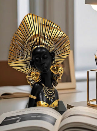 African Statue – African Decorative Figurine – Afrocentric-Inspired Tribal Woman Sculpture - DesignedBy The Boss