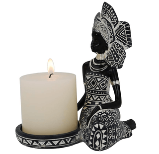 African Tribal Lady Figurine Candle Holder For Home and Table Decor - DesignedBy The Boss
