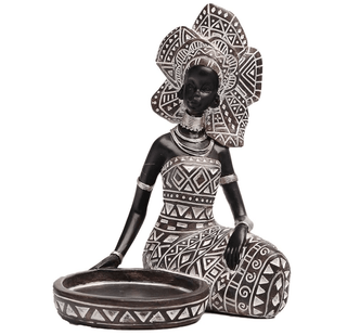 African Tribal Lady Figurine Candle Holder For Home and Table Decor Handcrafted - DesignedBy The Boss