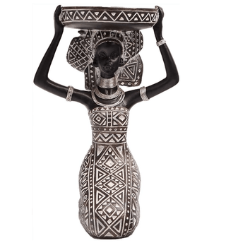 African Tribal Lady Figurine Candle Holder For Home and Table Decor Handcrafted - DesignedBy The Boss