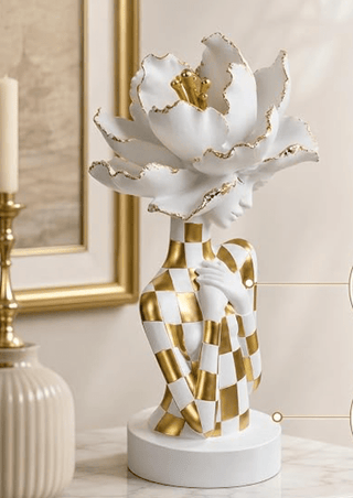 An Artistic Sculpture Depicting An African Woman Adorned With A Floral Headdress: Where Art Meets Modern Elegance - DesignedBy The Boss