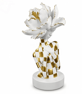 An Artistic Sculpture Depicting An African Woman Adorned With A Floral Headdress: Where Art Meets Modern Elegance - DesignedBy The Boss