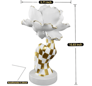 An Artistic Sculpture Depicting An African Woman Adorned With A Floral Headdress: Where Art Meets Modern Elegance - DesignedBy The Boss
