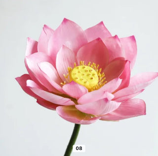 Artificial Silk Lotus Flowers - Living Room and Dining Table Decoration (Flower Arrangement (8 pcs) - DesignedBy The Boss