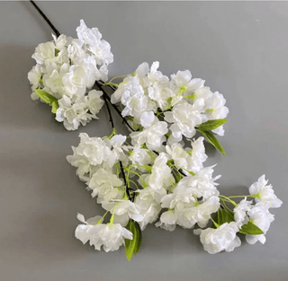 Artificial White Cherry Blossoms 40" (Pack of 3 Stems) High Quality Silk - DesignedBy The Boss